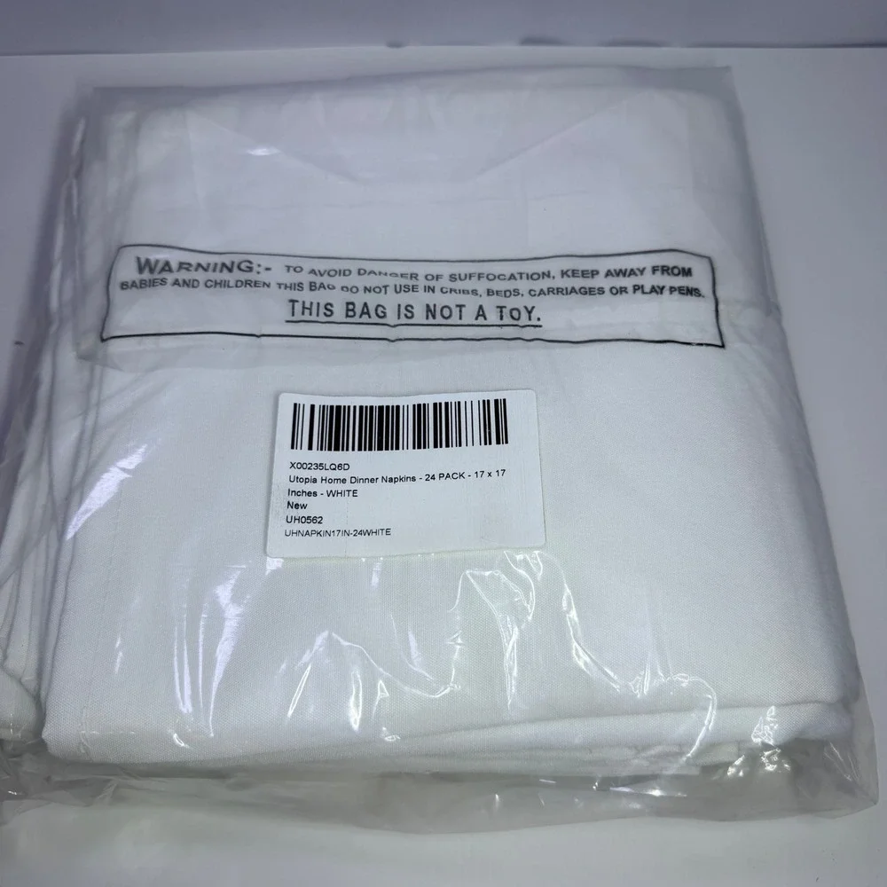 Utopia Kitchen White Dinner Napkins 24 Pack 17x17‎ Polyester Table Linens UH0562